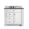 James Martin Vanities Bristol 36in Single Vanity, Bright White w/ 3 CM Charcoal Soapstone Quartz Top 157-V36-BW-3CSP - alternate 1